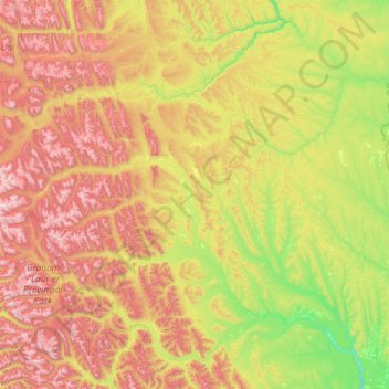 Mapa topográfico Peace River, altitude, relevo