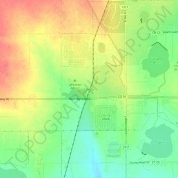 Mapa topográfico Liberty, altitude, relevo