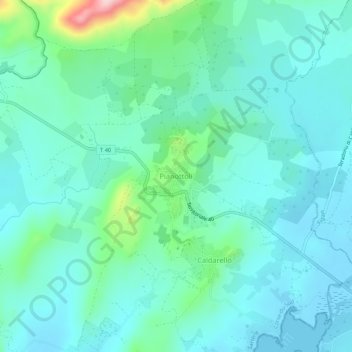 Mapa topográfico Pianottoli, altitude, relevo