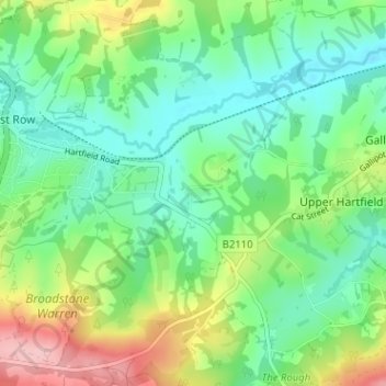 Mapa topográfico Little Parrock, altitude, relevo