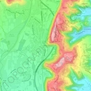 Mapa topográfico Pianeta, altitude, relevo
