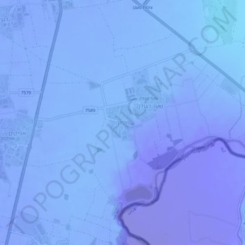 Mapa topográfico Massada, altitude, relevo