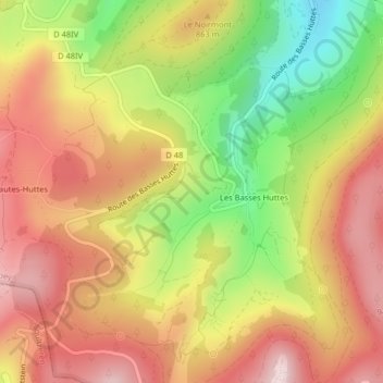 Mapa topográfico Sombrevoir, altitude, relevo