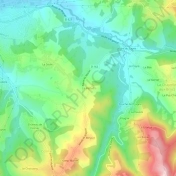 Mapa topográfico Le Battut, altitude, relevo