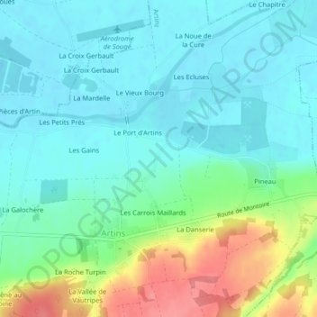 Mapa topográfico Les Boussets, altitude, relevo