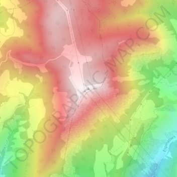 Mapa topográfico Mont Colombis, altitude, relevo