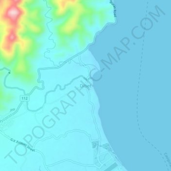 Mapa topográfico Dibet, altitude, relevo