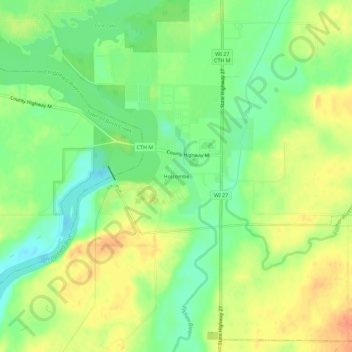 Mapa topográfico Holcombe, altitude, relevo