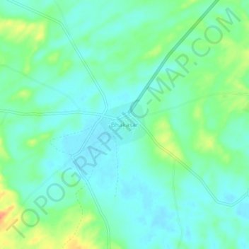 Mapa topográfico Bhakasar, altitude, relevo