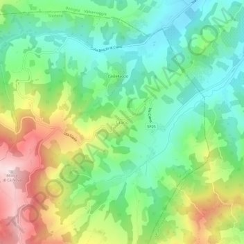 Mapa topográfico Ciano, altitude, relevo