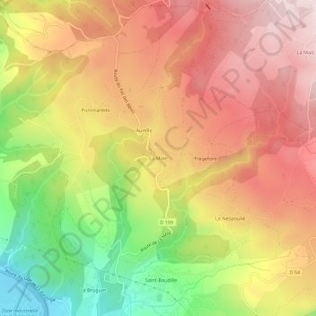 Mapa topográfico La Mole, altitude, relevo