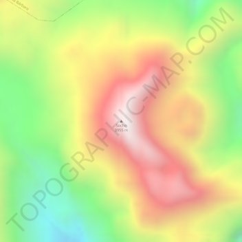 Mapa topográfico Soche, altitude, relevo