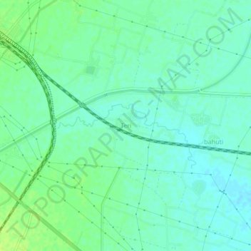 Mapa topográfico Teri, altitude, relevo