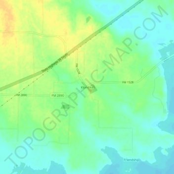 Mapa topográfico Klondike, altitude, relevo