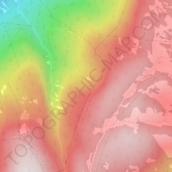 Mapa topográfico Viote, altitude, relevo