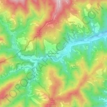 Mapa topográfico Palazzo Mucci, altitude, relevo