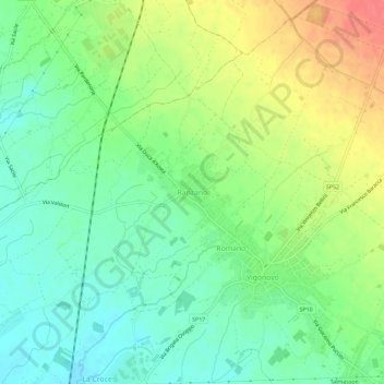 Mapa topográfico Ranzano, altitude, relevo