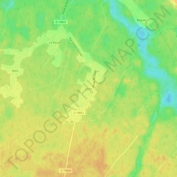 Mapa topográfico Lanot, altitude, relevo