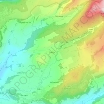 Mapa topográfico Chareire, altitude, relevo