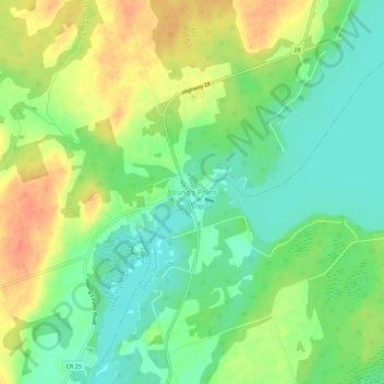 Mapa topográfico Young's Point, altitude, relevo