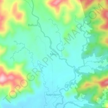 Mapa topográfico Minos, altitude, relevo