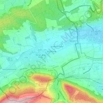 Mapa topográfico Neue Muehle, altitude, relevo