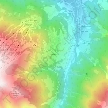 Mapa topográfico Molanès, altitude, relevo