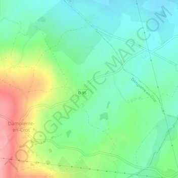 Mapa topográfico Berthelot, altitude, relevo