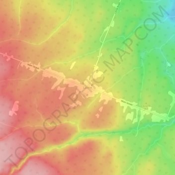 Mapa topográfico Lorne, altitude, relevo