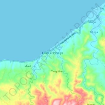 Mapa topográfico Leon B. Postigo, altitude, relevo