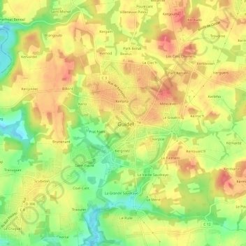 Mapa topográfico Le Stanco, altitude, relevo