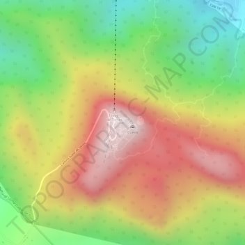 Mapa topográfico Loma Isabel de Torres, altitude, relevo