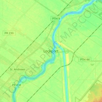 Mapa topográfico Lockport, altitude, relevo
