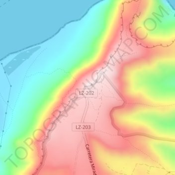 Mapa topográfico Mirador del Río, altitude, relevo