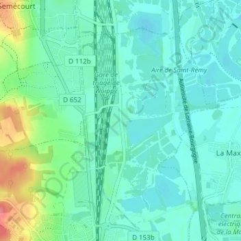 Mapa topográfico Saint-Rémy, altitude, relevo