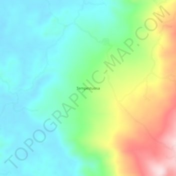 Mapa topográfico Tempestuosa, altitude, relevo