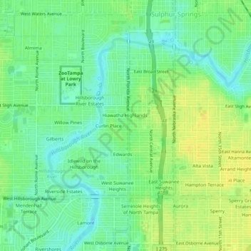 Mapa topográfico Woodcleft, altitude, relevo