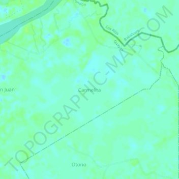 Mapa topográfico Carmelita, altitude, relevo