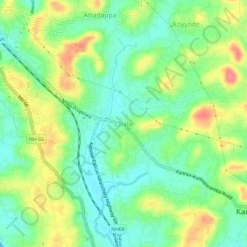 Mapa topográfico Chala, altitude, relevo