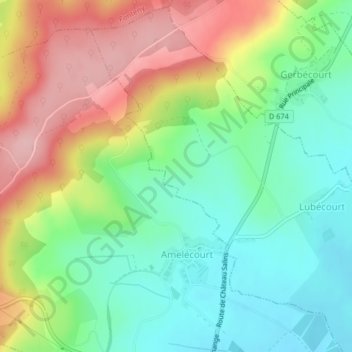 Mapa topográfico Versaille de Fraise, altitude, relevo
