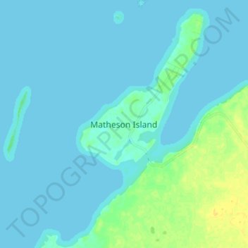 Mapa topográfico Matheson Island, altitude, relevo