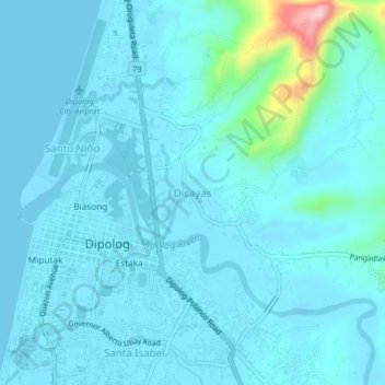 Mapa topográfico Dicayas, altitude, relevo