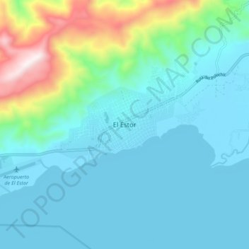 Mapa topográfico El Estor, altitude, relevo