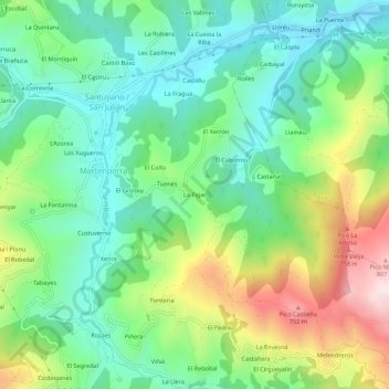 Mapa topográfico La Figar, altitude, relevo
