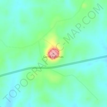 Mapa topográfico Cerro Palomas, altitude, relevo