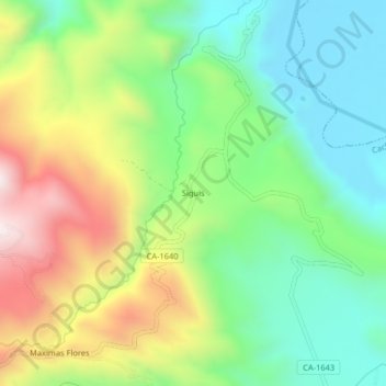 Mapa topográfico Siguis, altitude, relevo