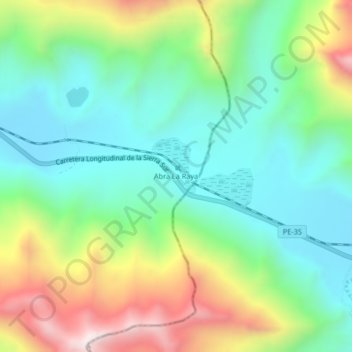 Mapa topográfico Abra La Raya, altitude, relevo