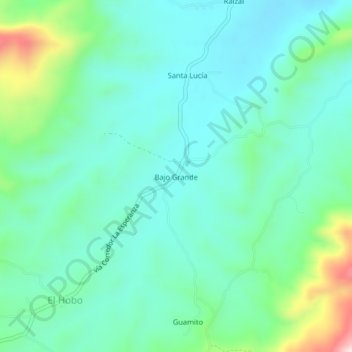 Mapa topográfico Bajo Grande, altitude, relevo