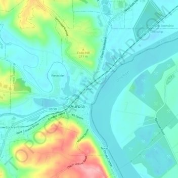 Mapa topográfico Utah, altitude, relevo