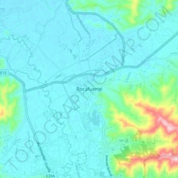 Mapa topográfico Rocafuerte, altitude, relevo